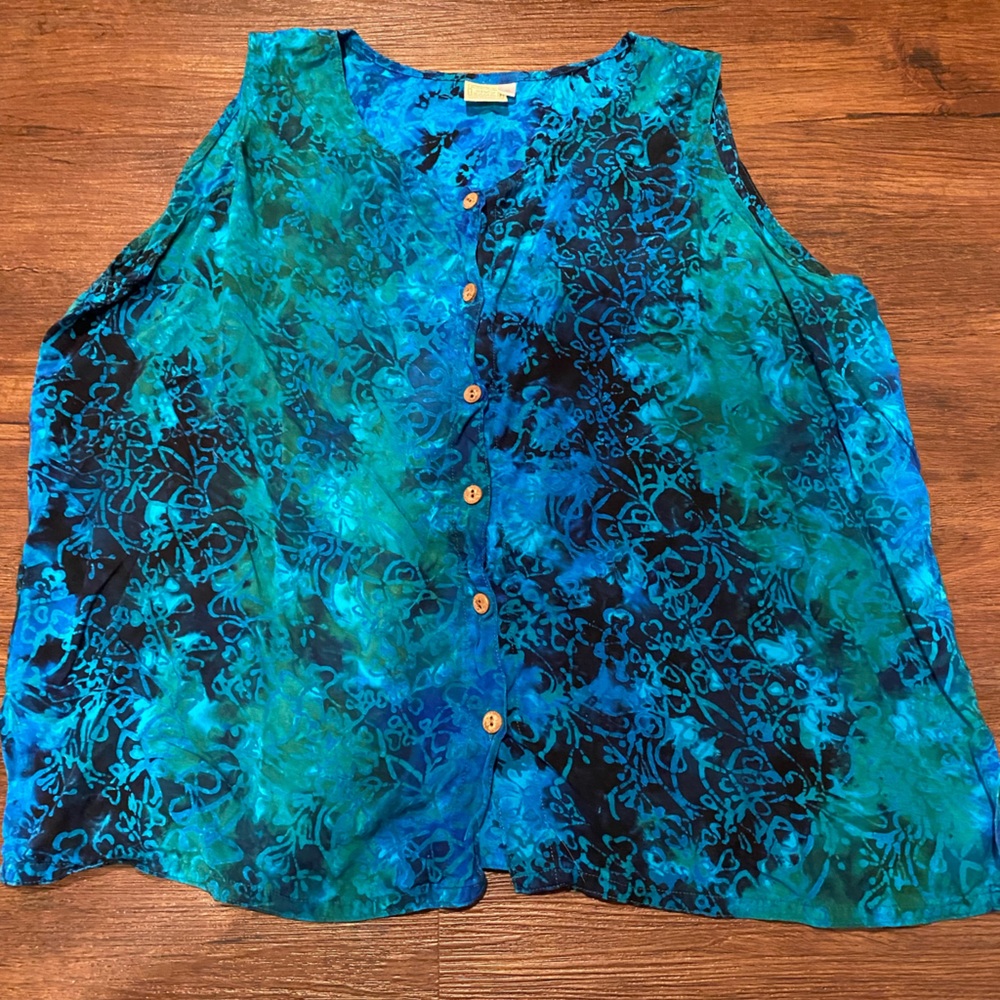 Bright Blue Patterned Blouse